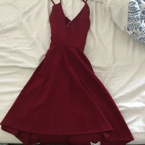 DRESS LULUS DRESS HI LO DRESS BURGUNDY RED DRESS